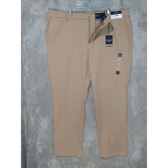 Jos A Bank Pants Mens 42x32 Beige Tailored Golf Chino Flat Front Straight Leg - Picture 1 of 12